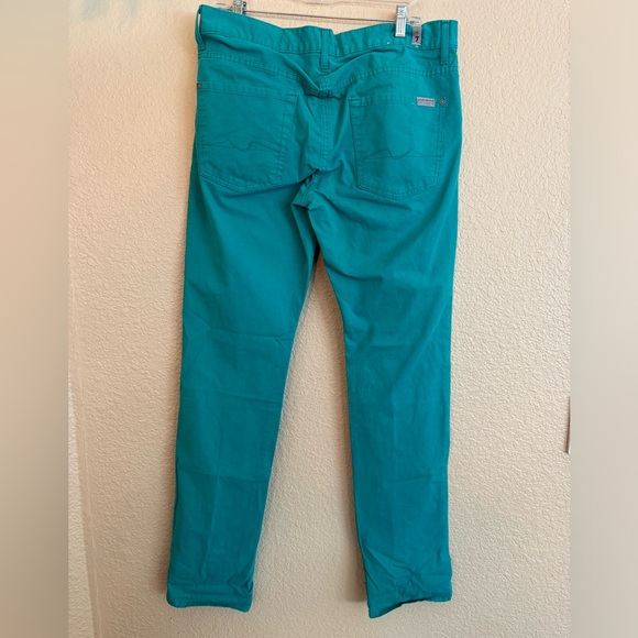7 for all Mankind Women’s Teal Bootcut Pants Size 33 - Picture 8 of 12